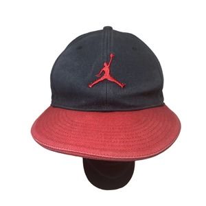 Air Jordan Jumpman 7 1/4 Fitted Baseball Hat Cap Black Red Bill